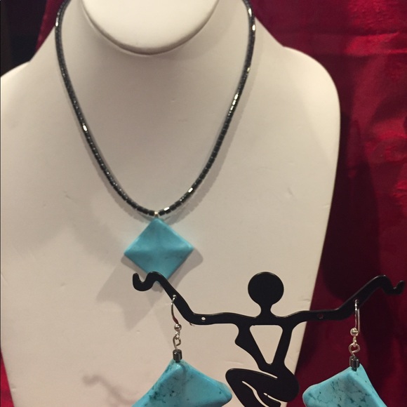 Hematite with turquoise. - Picture 2 of 2